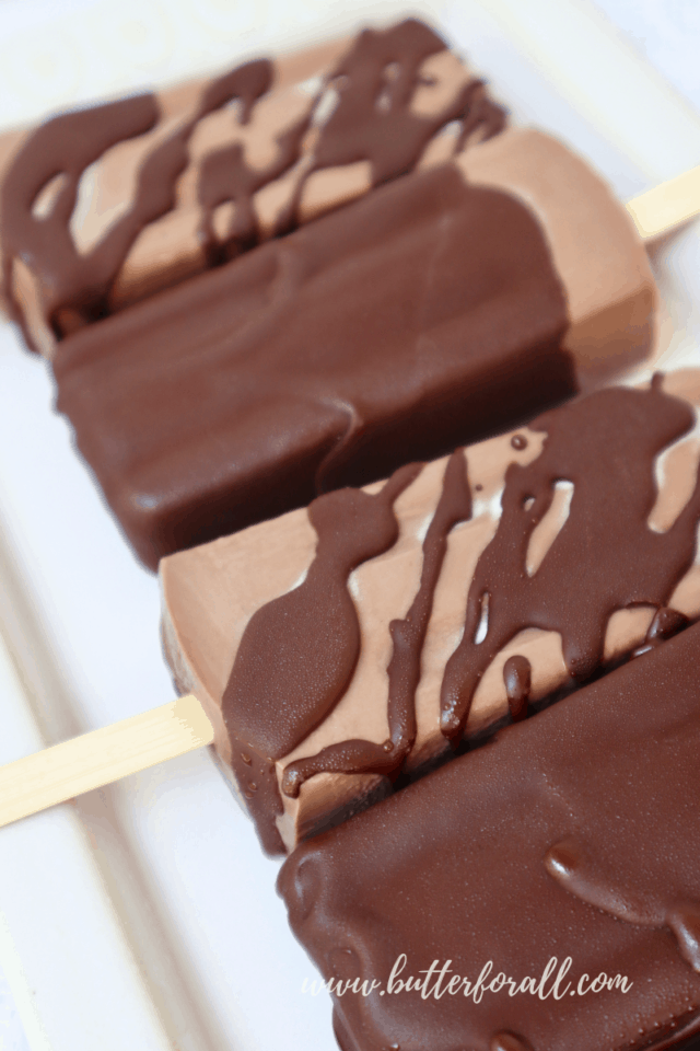 Dark Chocolate Dipped Fudgesicles • Butter For All