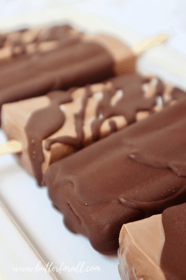 Dark Chocolate Dipped Fudgesicles • Butter For All
