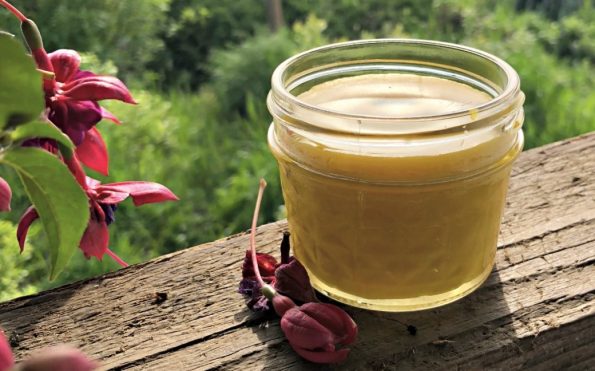 A jar of calendula balm for dry skin.