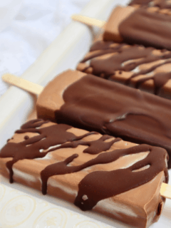 Fudgesicles with a frozen dark chocolate shell.