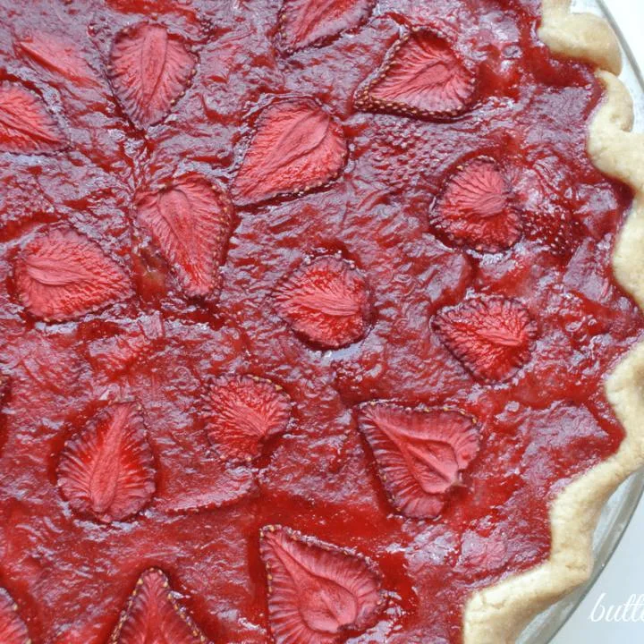 Traditional Strawberry Rhubarb Pie With Maple Whipped Cream