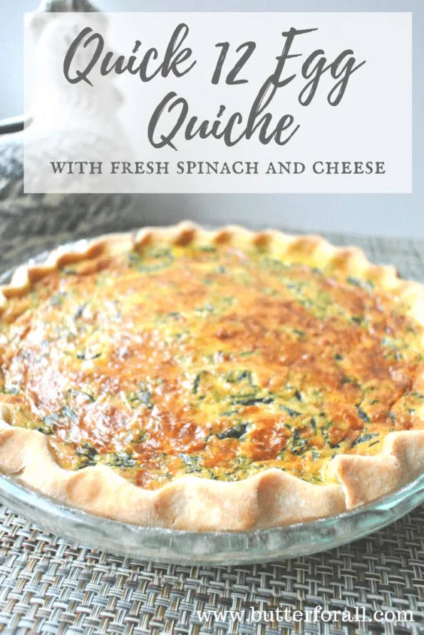 A traditional, flaky lard pie crust quiche.