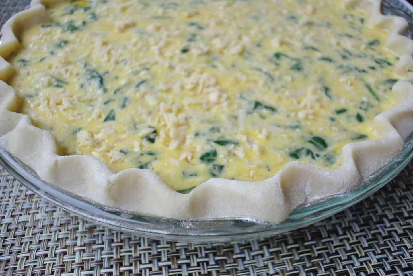 Quick 12-Egg Quiche With Fresh Spinach and Cheese • Butter For All