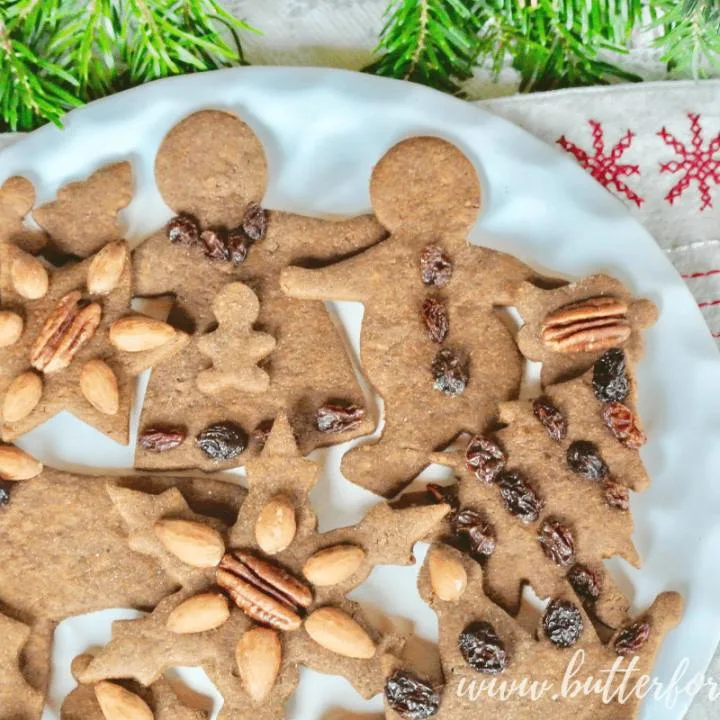 The perfect gingerbread cut-out cookie that is refined sugar free and made with sprouted whole wheat in your food processor!