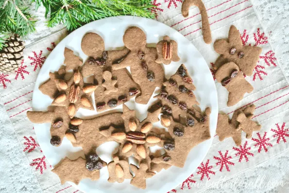 Gingerbread cut-out cookies make a stunning Christmas display.