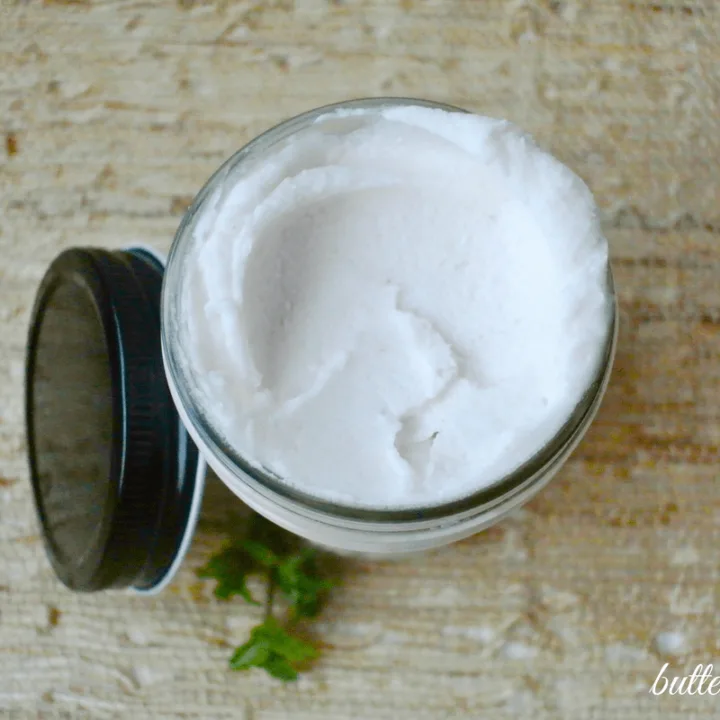 Jar of homemade toothpaste.