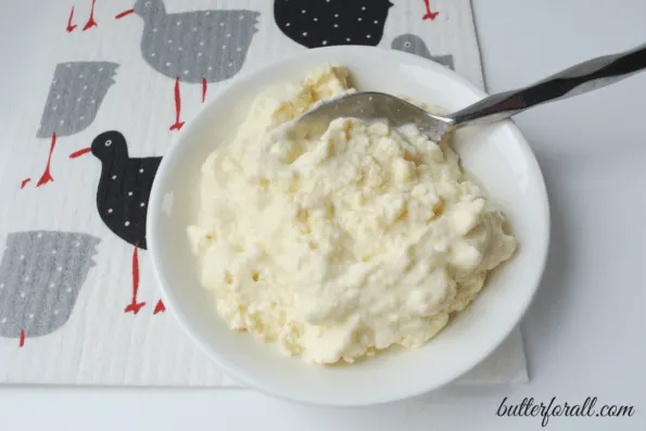 A bowl of clotted cream.