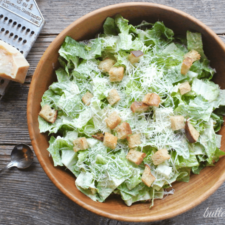 Easy Classic Caesar Dressing With Simple Salad Instructions • Butter ...