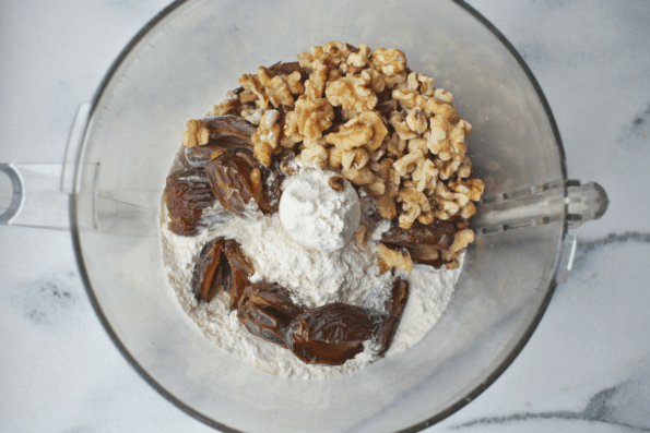 Dry ingredients in a mixing bowl.