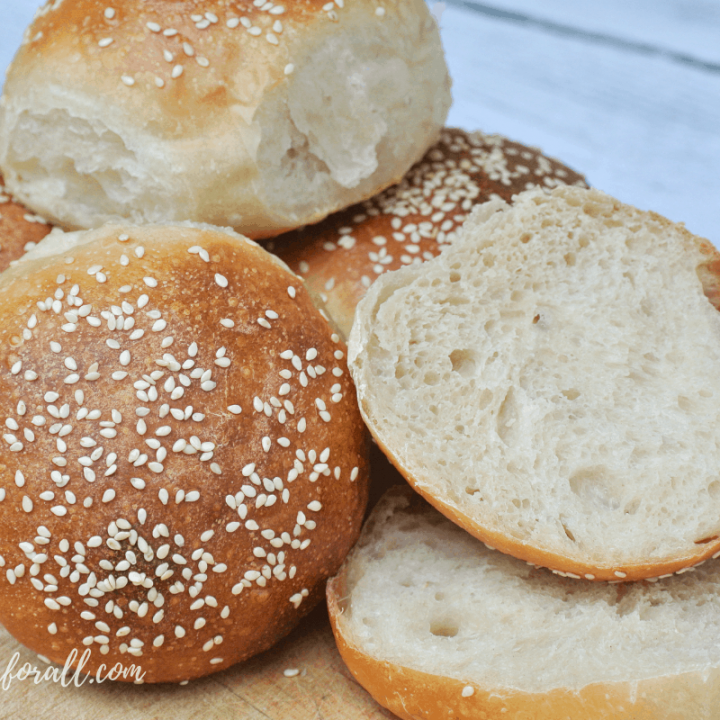 Soft and Chewy Sourdough Burger Buns