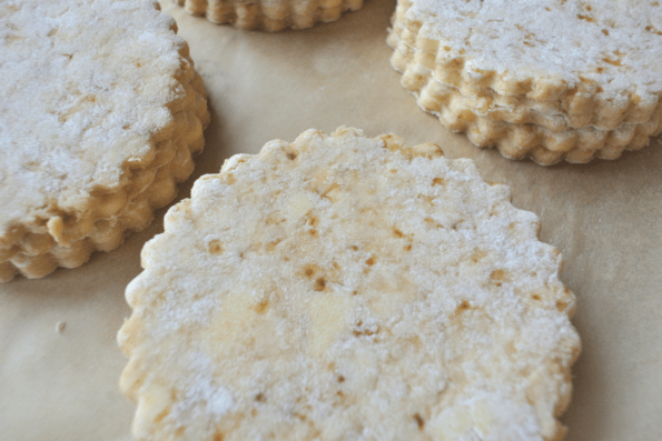 Shortcakes cut from the dough and ready to bake.