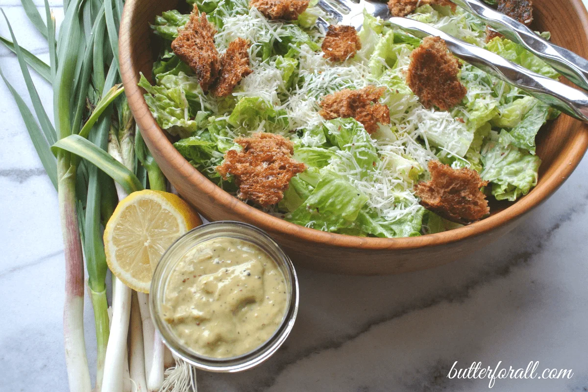 Spring Garlic And Lemon Caesar Dressing