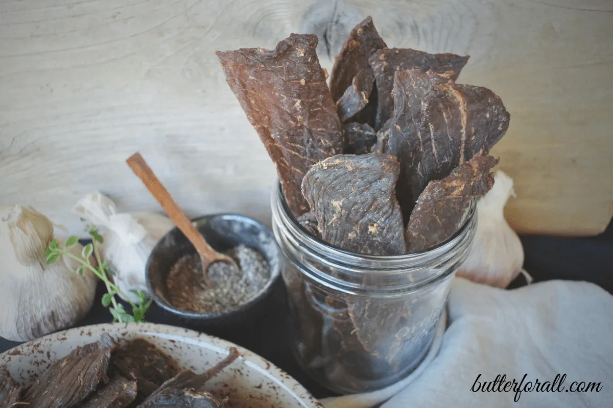 Homemade, Sugar-free, Spicy Herbed Beef Jerky. Paleo and Keto friendly!