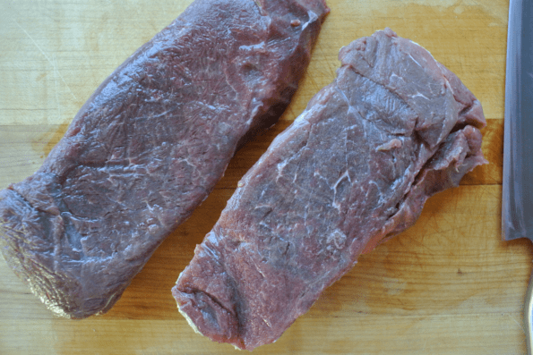 Grass-fed beef ready to be cut.