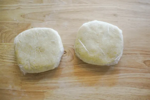 Two balls of pie dough.