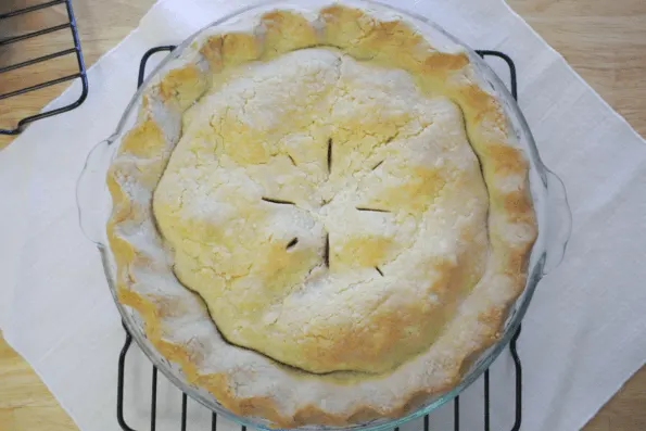 The pie after baking.