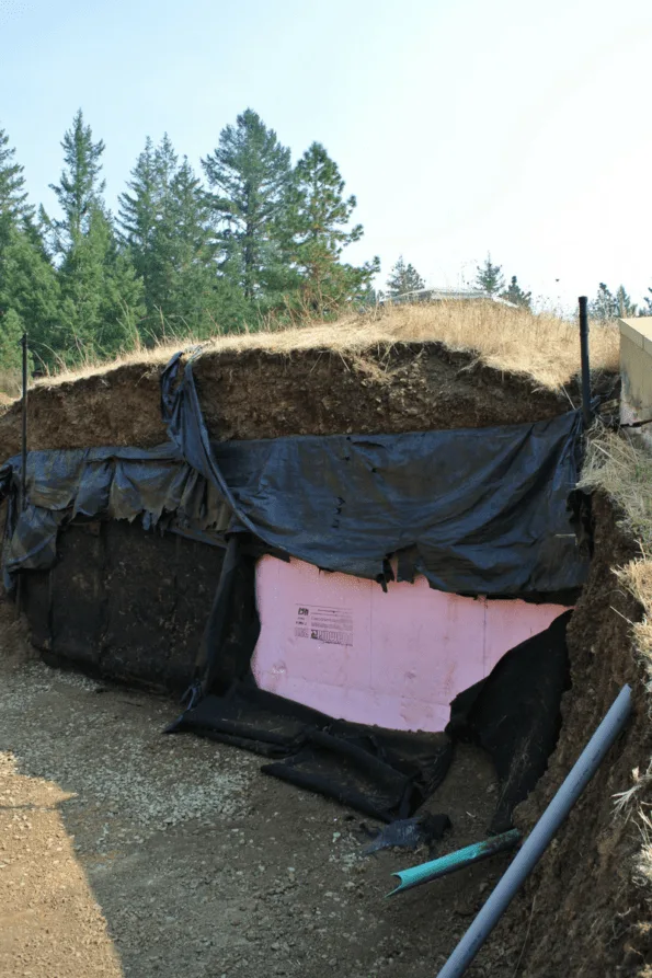 A side view of the original modern underground dwelling.