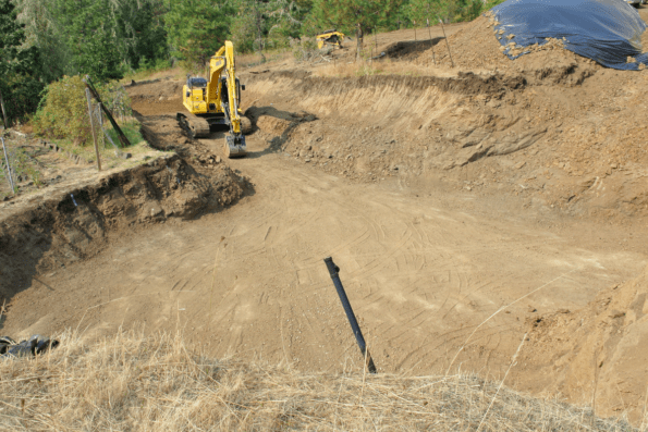 The new modern underground dwelling being excavated.