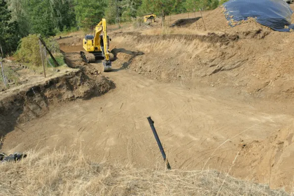 The new modern underground dwelling being excavated.