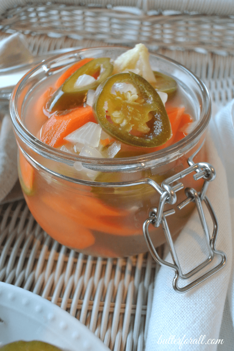Traditionally Fermented Spicy Vegetables Pickles Escabeche • Butter