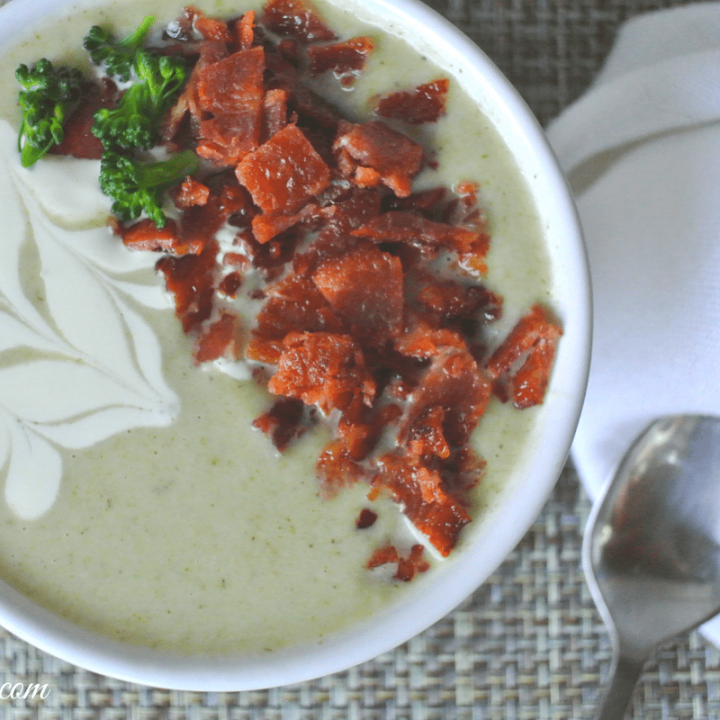 Cream Of Broccoli And Cauliflower Soup With Crispy Bacon