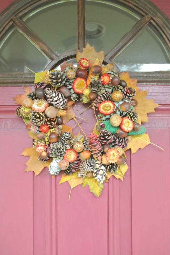 The wreath on a door.
