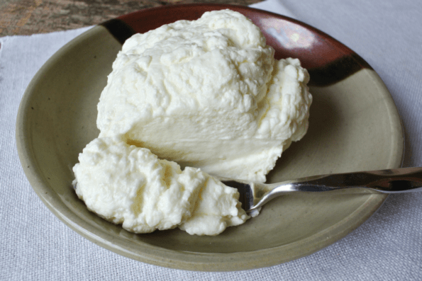 A plate of labneh cheese.