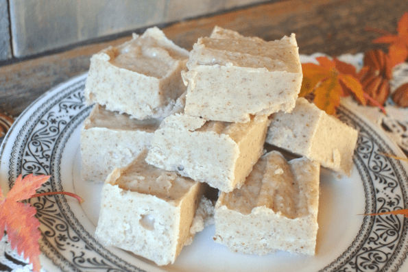 A plate of maple pecan fudge.