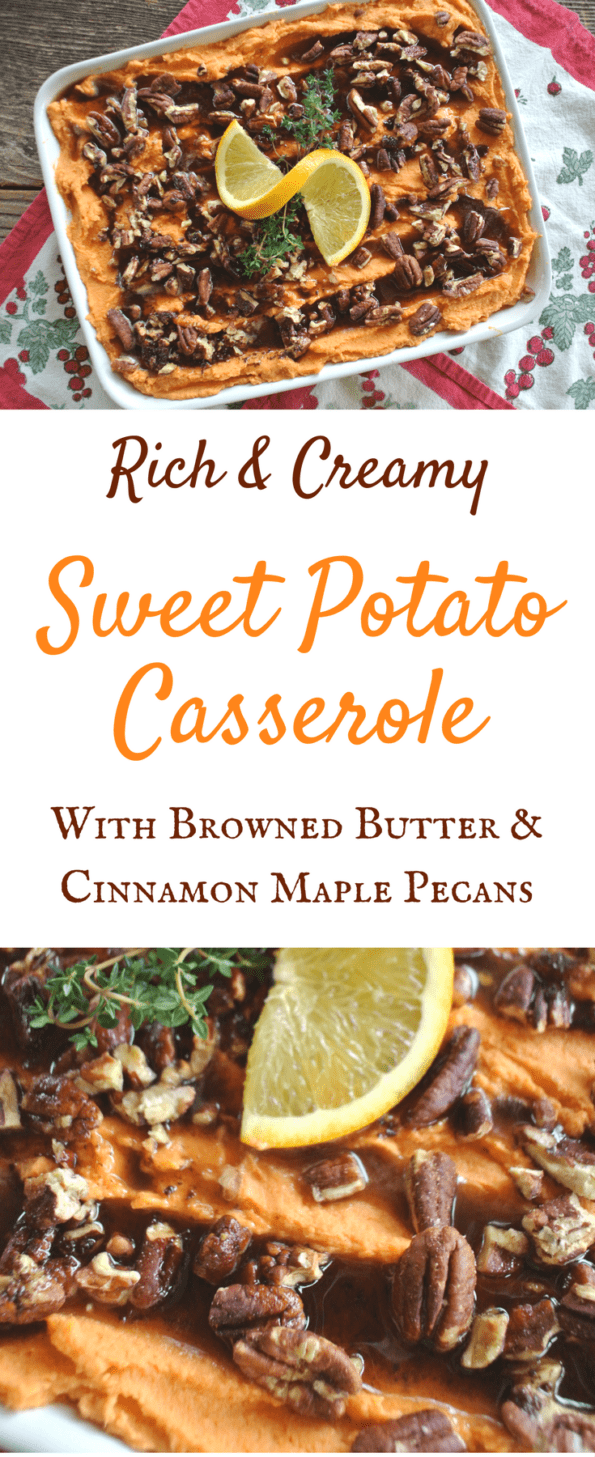 A collage of sweet potato casseroles with text overlay.