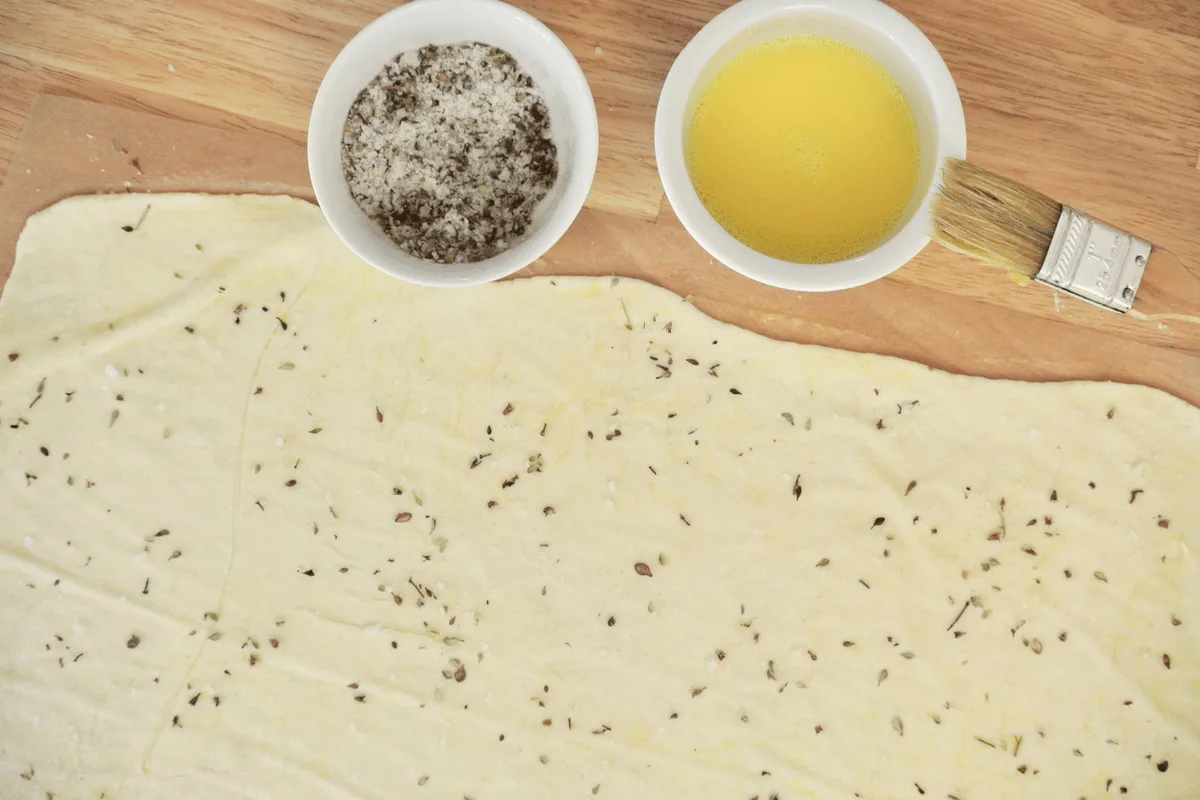 Making Rustic Sourdough Butter Crackers - Egg Wash And Artisan Salt