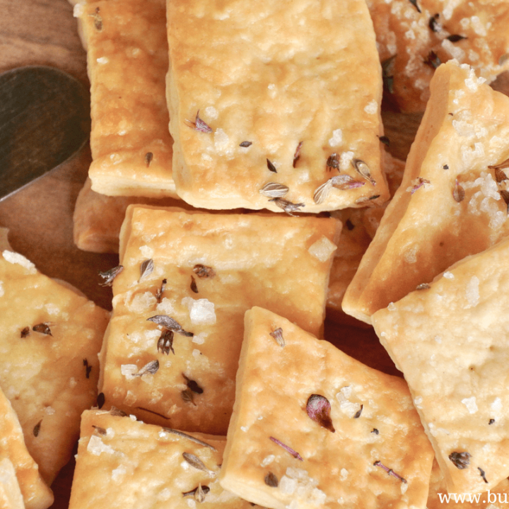 Making Rustic Sourdough Butter Crackers - Close Up Of The Texture