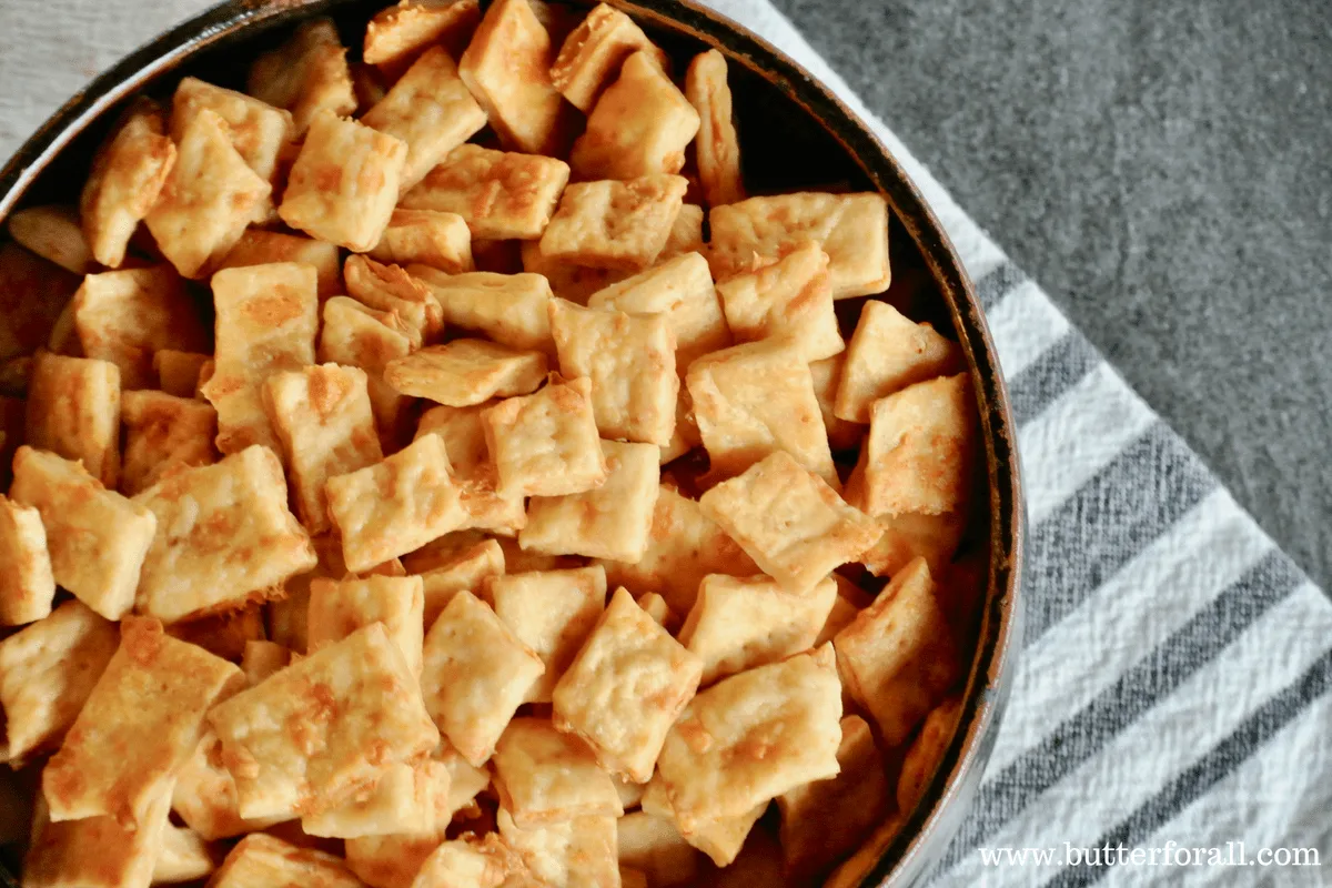 Sourdough Cheddar Crackers are the perfect snack to pack along on your next adventure!
