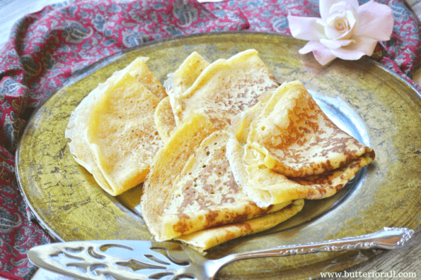 A beautiful plate of fresh sourdough crepes.