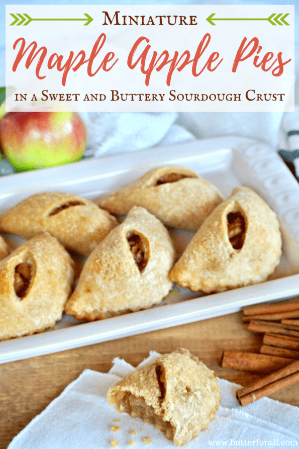 Perfect little handheld apple pies in a flaky sourdough pastry crust.