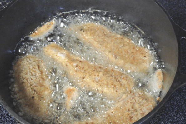 The chicken strips are fried in avocado oil.