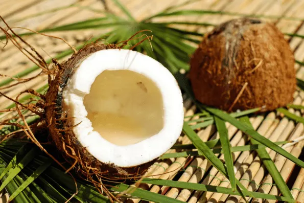 A split coconut.