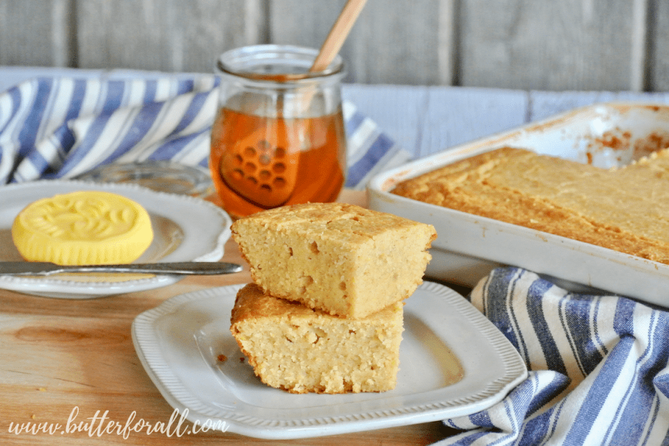 Masa Harina Cornbread Properly Prepared Grain, Sweetened With Honey • Butter For All