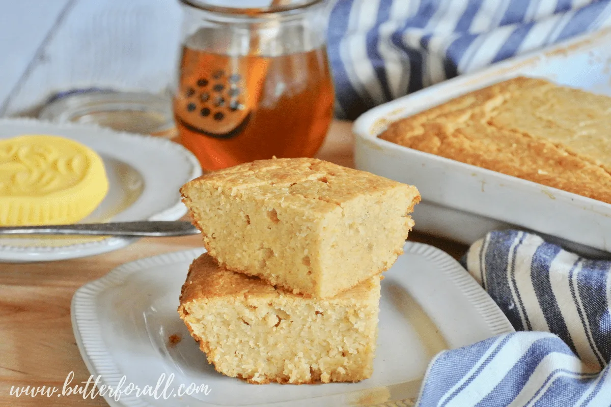 If you are craving a lightly sweetened cornbread made with real food ingredients then this is the recipe for you! This masa harina cornbread is made with properly prepared corn and sprouted wheat and sweetened with just a tad of honey for a perfectly balanced real food cornbread.