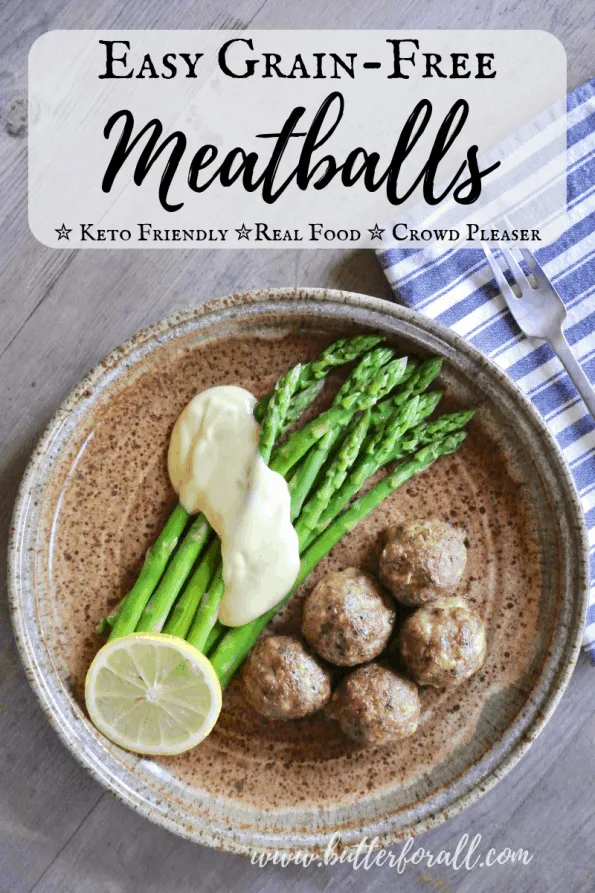 Plates of meatballs with text overlay.
