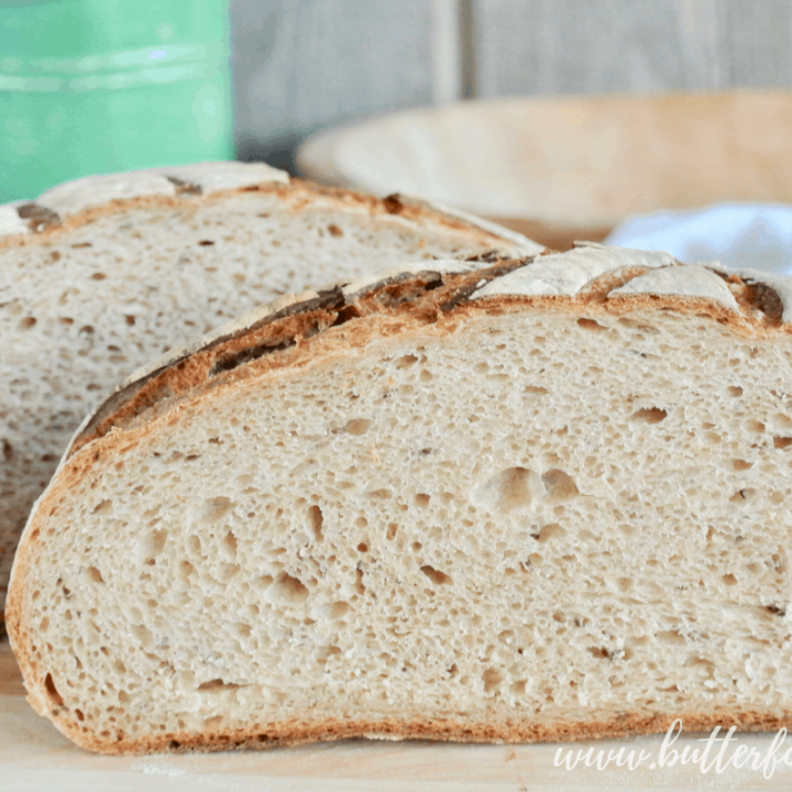 A soft a fluffy crumb makes this Light Rye Sourdough a wonderful bread for toasting or sandwiches!