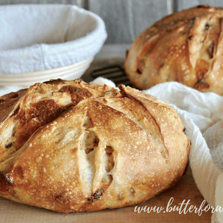 Two beautiful big loaves of Cheesy Sourdough Pizza Bread!