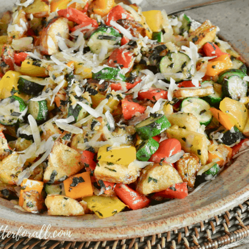 Easy SheetPan Roasted Summer Vegetables With Parmesan and Basil