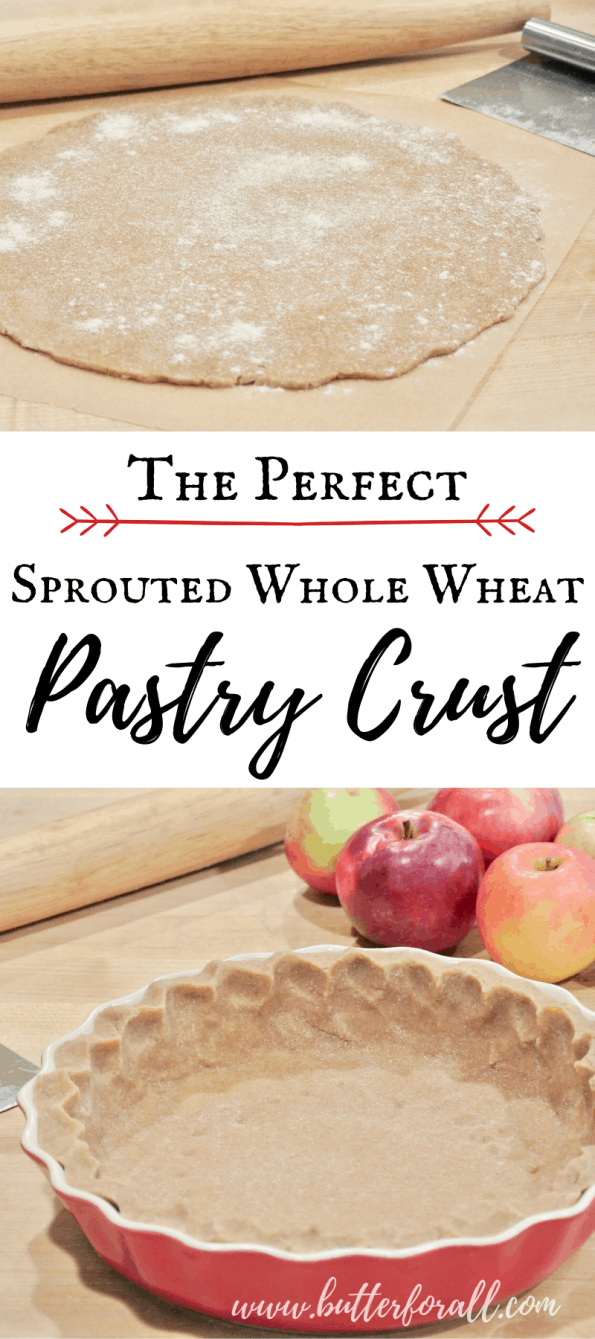 A collage of pastry crusts with text overlay.