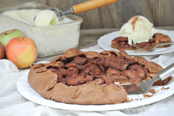 A dish with an apple galette.