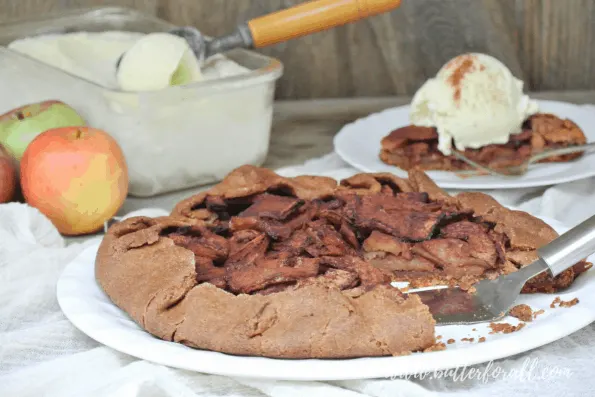 A dish with an apple galette.