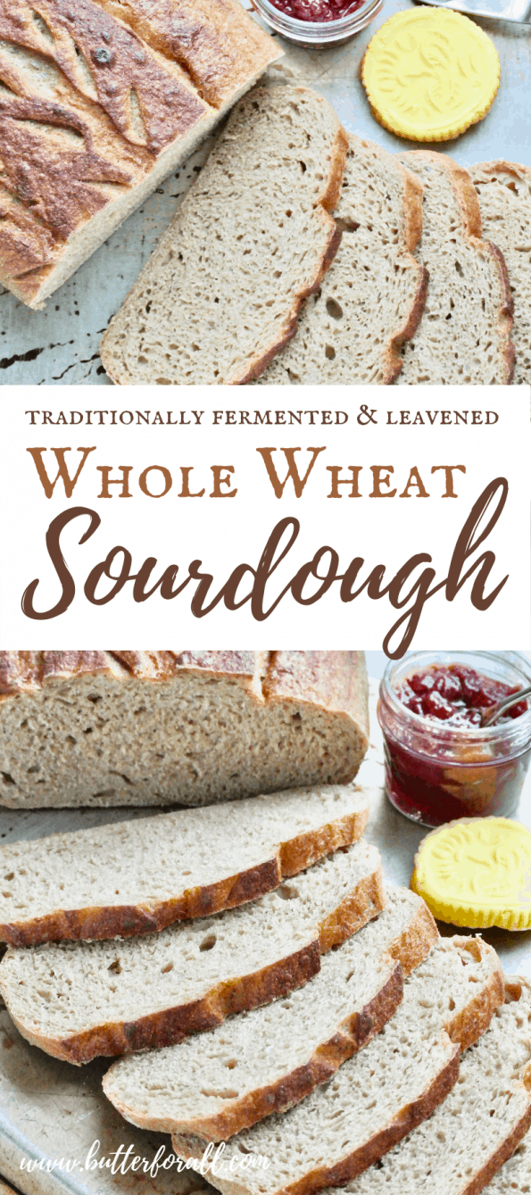 A collage of loaves of sliced sourdough bread with text overlay.