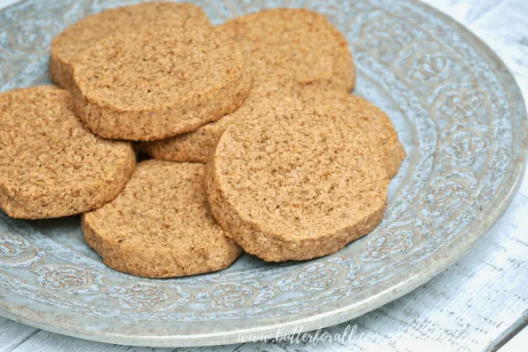 A plate of browned butter pecan cookies.