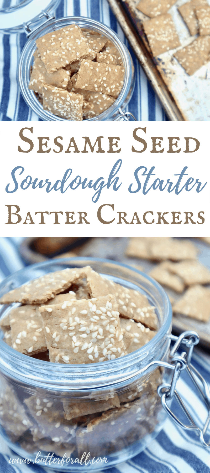 Sesame Seed Sourdough Starter Batter Crackers • Butter For All