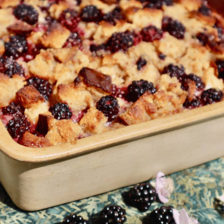 Sourdough Bread Pudding With Blackberries and Honey • Butter For All