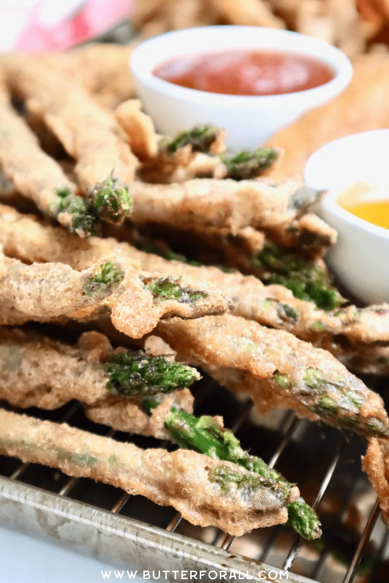 Asparagus spears battered and fried to perfection.